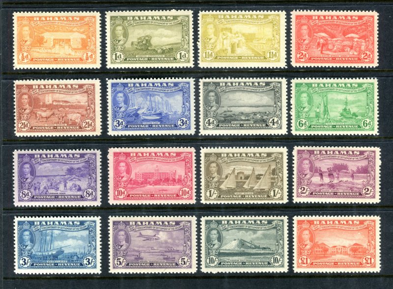 Bahamas 1948. Tercentenary COMPLETE set of 16. Mint. NH. SG178/193.