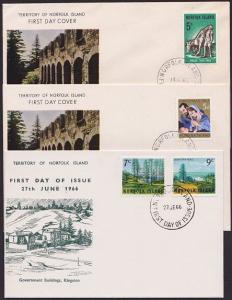 NORFOLK IS 1965-66 3 various FDCs...........................................4552