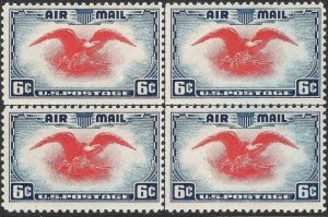 C23 SUPERB MNH OG 6c EAGLE AIRMAIL STAMP GEM Center Line Block!! (REM #C23-D)