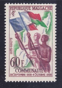 Malagasy Republic 305 MNH OG French & Malagasy Flags & Map Issue
