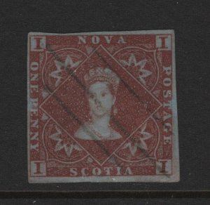 Nova Scotia Scott # 1 VF used neat cancel with nice color scv $ 525 ! see pic !