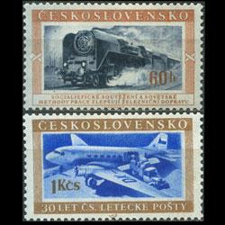 CZECHOSLOVAKIA 1953 - Scott# 633-4 Transports Set of 2 LH