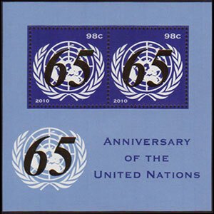 UN-NEW YORK 2010 - Scott# 1011 S/S UN 65th. NH