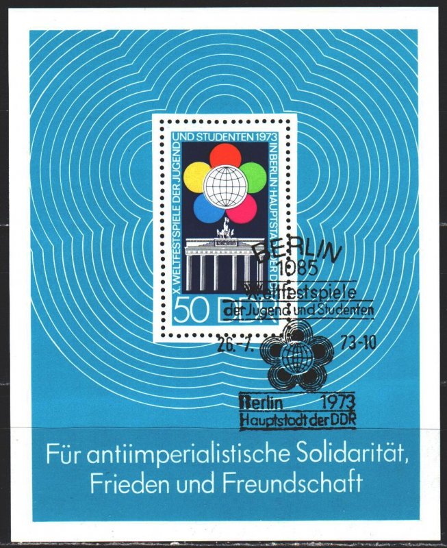 GDR. 1973. bl38. Youth and Student Festival in Berlin. USED.