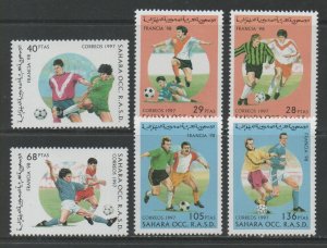 Thematic Stamps Sports - SAHARA 1997 FOOTBALL 98 6v mint