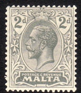 1921 - 1922 Malta KGV King George V 2 pence issue Wmk 4 MLH Sc# 69 CV $11.00