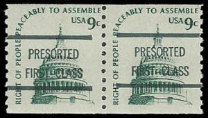 PCBstamps   US #1616bv Coil Pair (=) 9c Right to Assemble, MNH, (1)
