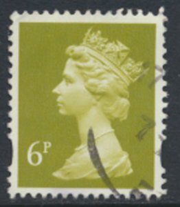 GB  Machin 6p Y1961  2 Phosphor Bands 1993 Used  SC# MH204 see details scan