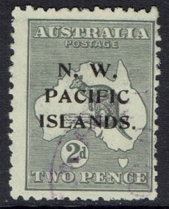 NWPI NEW GUINEA 1918 KANGAROO 2D DIE IIA 3RD WMK USED