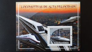 Trains and locomotives - Sao Tome and Principe 2009 - Complete SS+Bl ** MNH