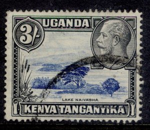 KENYA UGANDA TANGANYIKA GV SG120, 3s blue & black, USED. Cat £17.