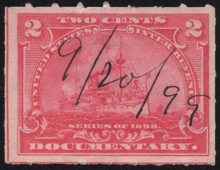 R164 2¢ Documentary Stamp (1898) Used