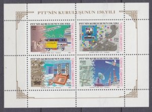 1990 Turkey 2910C-2913C/B29 Satellite - 150 years of Turkish Post 5,50 €