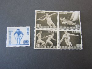 Japan 1949 Sc 469-73 pencil mark back set MNH