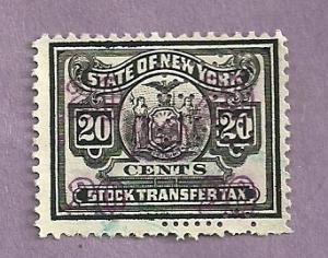 New York Used 20 Cent Stock Transfer Stamp #4