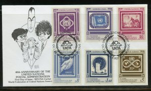 UN 1991 40th ANNIVERSARY WFUNA CACHET BY AL HIRSCHFELD  ON 10 FIRST DAY COVERS