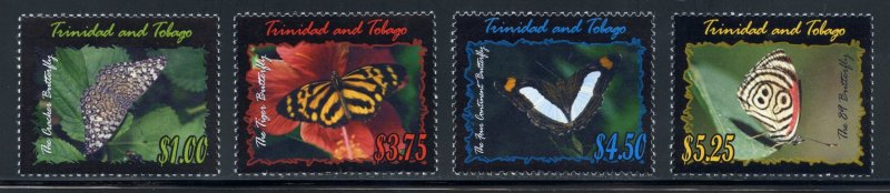 Trinadad and Tobago 642-45 MNH Butterfly Set from 2002