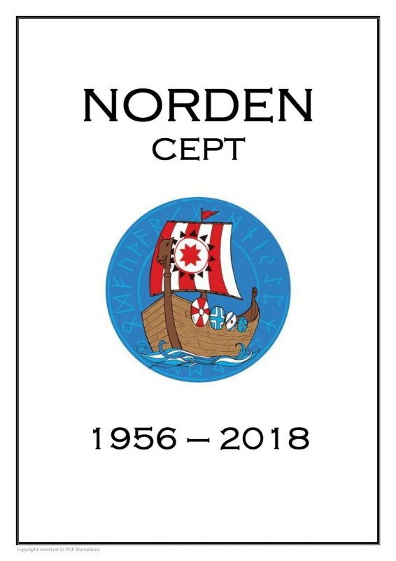 EUROPA CEPT NORDEN  PDF (DIGITAL) STAMP  ALBUM PAGES 1956-2018 (42 pages)