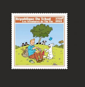 Stamps.  Tintin, Tchad 2022 year , 1 stamps perforated