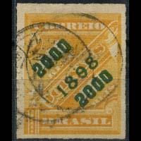 BRAZIL 1898 - Scott# 127 Newspaper Stamp Surch. 2000r Used