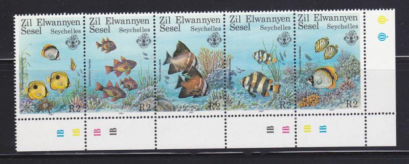 Seychelles Zil Elwannyen Sesel 126 Set MNH Fish