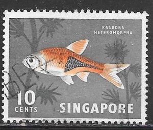 Singapore 57: 10c Harlequin Fish, used, F-VF