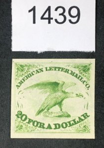 US STAMPS # 1 AMERICAN LETTER MAIL TRIAL COLOR PROOF ON INDIA LOT #1439