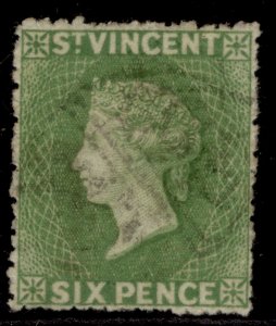 ST. VINCENT QV SG26a, 6d light yellow-green, USED. Cat £29.