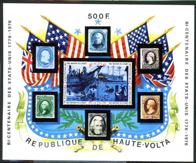 Upper Volta 358 USA Bicentennial Souvenir sheet MNH mint      (Inv 001284.)