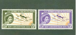 TURKS _ CAICOS 136-7 MNH CV $1.50 BIN $0.75