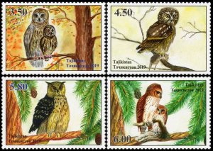 2019 Tajikistan 839-842 Owls