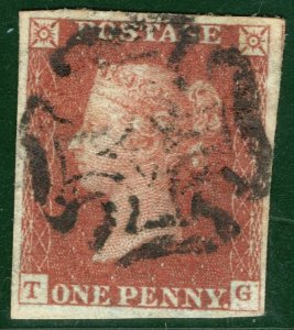 GB QV Penny Red Stamp SG.8 1d (TG) Full MALTESE CROSS MX Used {samwells}LRED75