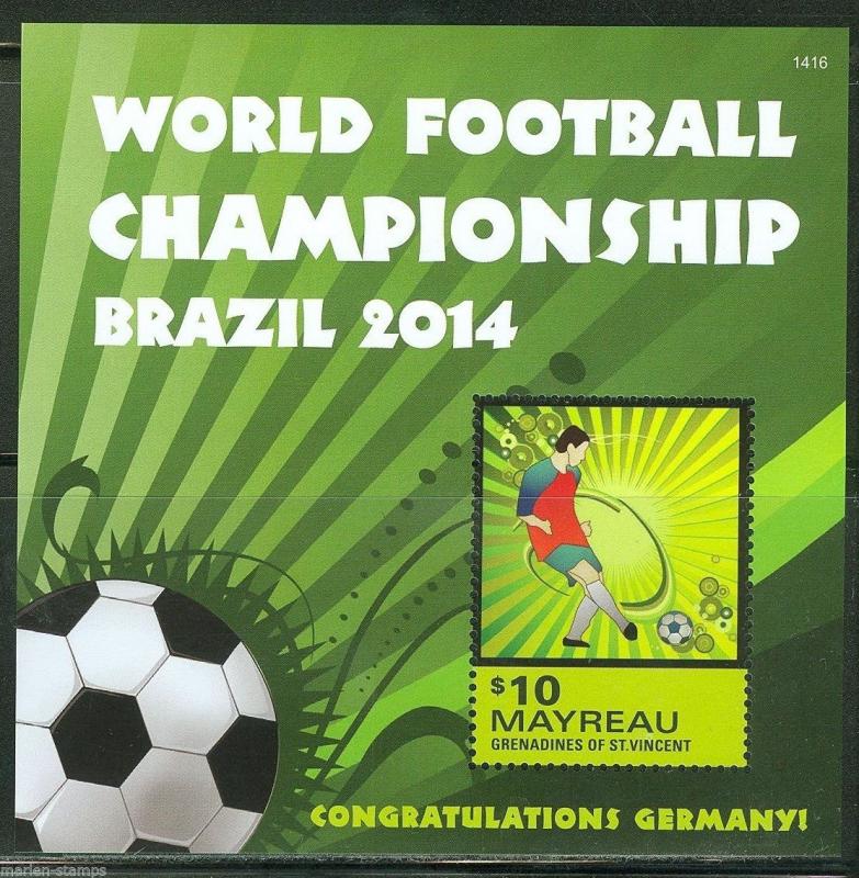 MAYREAU 2014 WORLD CUP BRAZIL GERMAN WINNERS  S/S  MINT NH 