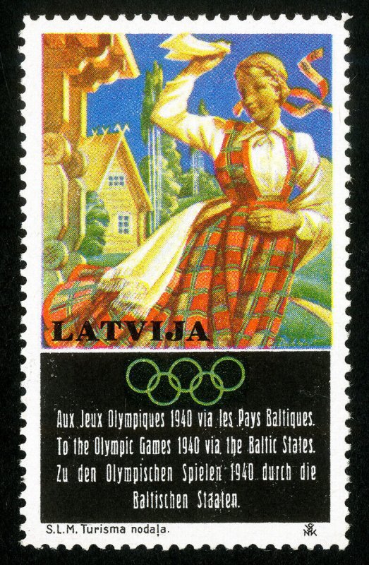 Latvia Stamps MNH 1940 Olympic Label Scarce 