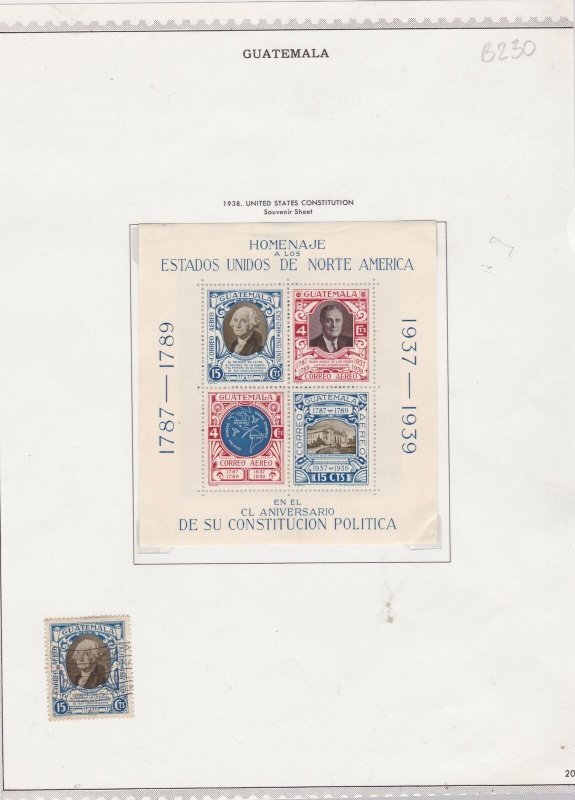 guatemala 1938 stamps sheet  ref 10609 