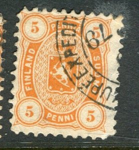 FINLAND; 1875-81 classic Helsingfors print issue fine used Shade of 5p.