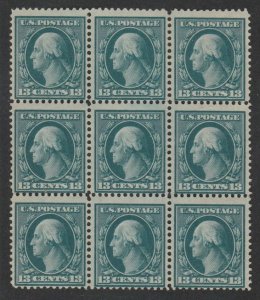 U.S. Scott Scott #339 Washington Stamp - Mint NH Block of 9