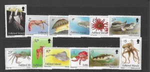 FALKLAND ISLANDS SG702/712 1994  MARINE LIFE MNH