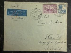 1932 Batavia Netherlands Indies Airmail Cover to Vienna Austria Via Medan