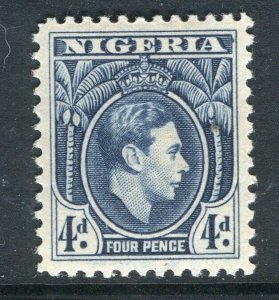 NIGERIA; 1938 early GVI portrait issue fine Mint hinged Shade of 4d. value