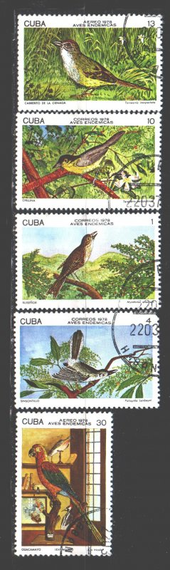 Cuba. 1978. 2280-84. Birds, fauna. USED.