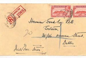 AH214 Commonwealth 1935 GIBRALTAR Registered Cover Dublin Ireland {samwells} PTS