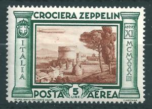 IITALY : T052  -  1933 air mail ZEPPELIN 5 L. - very leight hinged