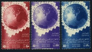 UPU-1949: Itália Trieste Zona A40, sem marca de charneira; Rússia 1392-1393 mlh; Egito 281-283, sem marca de charneira.-