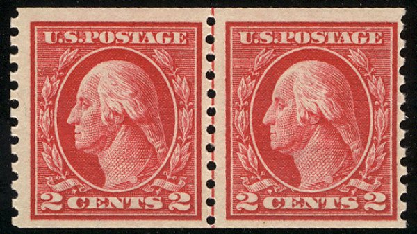 US #444 SCV $650.00 VF mint never hinged, Line Pair, great color, nicely cent...