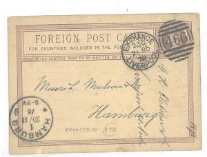 AA104 GB Stationery 1878 PENNY FARTHING CARD Advert Liverpool Forwarding Agent