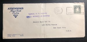 1939 Dublin Ireland Censored Cover To New York USA Atkinsons Irish Poplin