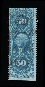 GENUINE SCOTT #R57b F-VF 1862-71 BLUE 1ST ISSUE REVENUE LEASE PART-PERF #18578