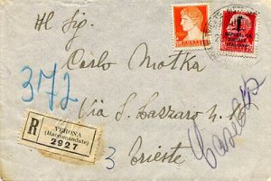 One hundred. 75 + Lire 1.75 Imperial on cover racc. from Verona