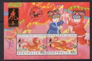 CHRISTMAS ISLANDS  411a MNH  YEAR OF THE TIGER, JOINT ISSUE 1998